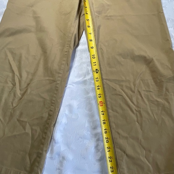 J Crew Women button front pocket size 31 tan Flat Front Straight High Rise pants - Picture 11 of 12